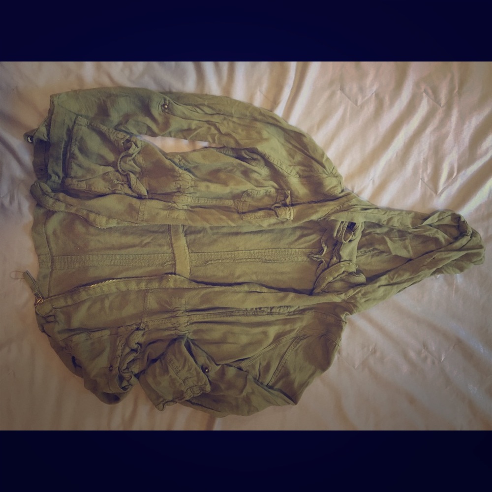 Green jacket perfect for fall! 🍂